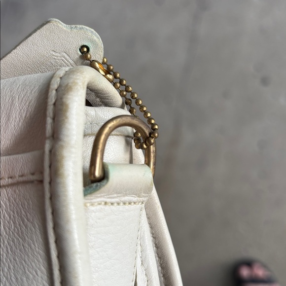 White/bone Vintage Coach convertible clutch shoulder bag - Picture 8 of 16